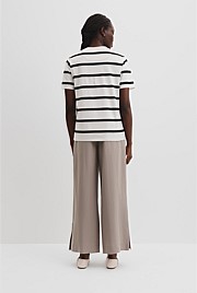 Verified Australian Cotton Stripe Heritage Embroidered T-Shirt
