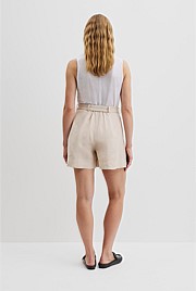 Organically Grown Linen Tuck Front Short