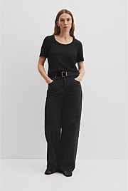 Linen Scoop Neck T-Shirt