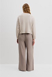Organically Grown Cotton Linen Crew Neck Knit