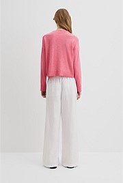 Organically Grown Cotton Linen Crew Neck Knit