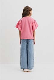 Organically Grown Cotton Relaxed Frill T-Shirt