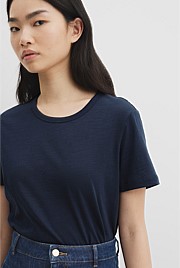 Australian Good Earth Cotton Slub Short Sleeve T-Shirt