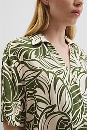 Print Short Sleeve Cupro Shirt