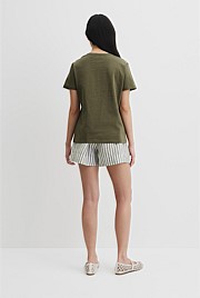 Australian Good Earth Cotton Slub Short Sleeve T-Shirt
