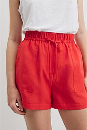 Organically Grown Linen Tie Detail Short