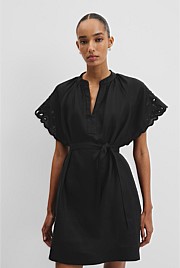 Cutwork Linen Mini Dress