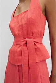 Organically Grown Linen Blend Halter Neck Top