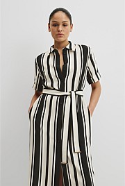 Stripe Midi Shirt Dress