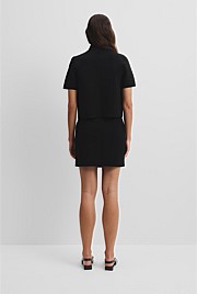 Short Sleeve Compact Zip Knit