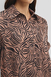Print Short Sleeve Cupro Shirt