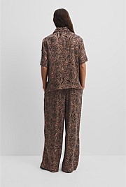 Print Short Sleeve Cupro Shirt