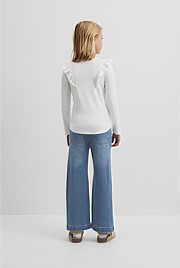 Long Sleeve Logo Frill T-Shirt