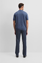 Linen Cotton Knit Trophy Polo
