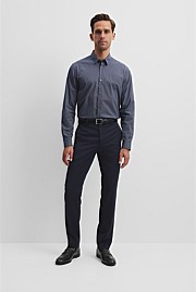 Long Sleeve Slim Fit Cotton Stretch Print Shirt