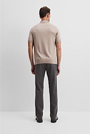 Australian Merino Short Sleeve Button Knit Polo