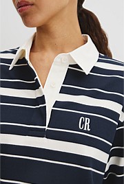 Australian Cotton Stripe Rugby Polo Sweat