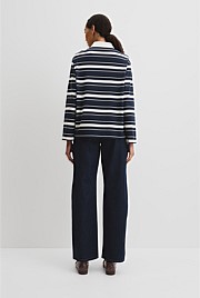 Australian Cotton Stripe Rugby Polo Sweat