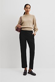 Organically Grown Cotton Blend Crop Crew Neck Knit