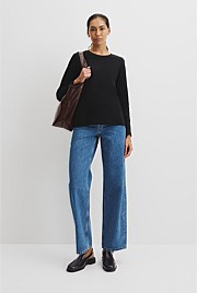 Australian Good Earth Cotton Textured Slub T-Shirt
