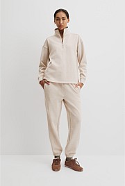 Australian Good Earth Cotton Zip Neck Sweat