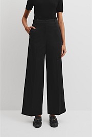 Cotton Sateen Wide Pant