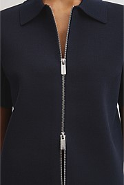 Short Sleeve Compact Zip Knit
