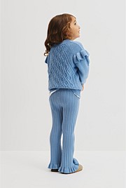 Organically Grown Cotton Blend Rib Knit Pant
