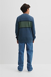 Teen Australian Cotton Stripe Textured Knit