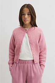 Teen Fluffy Crew Knit Cardigan