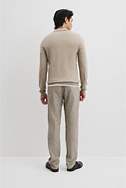 Australian Merino Long Sleeve Am Button Polo Knit