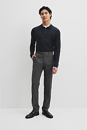Australian Merino Long Sleeve Am Button Polo Knit