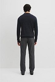 Australian Merino Long Sleeve Am Button Polo Knit