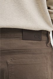 Tapered Fit Brushed Five Pocket Pant