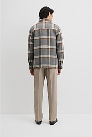 Regular Fit Cotton Blend Check Overshirt
