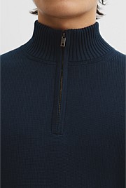 Australian Good Earth Cotton Half Zip Knit