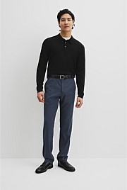 Australian Merino Long Sleeve Am Button Polo Knit