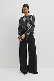 Argyle Crew Neck Knit