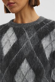 Argyle Crew Neck Knit