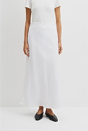 Organically Grown Linen Pull On Midi Skirt