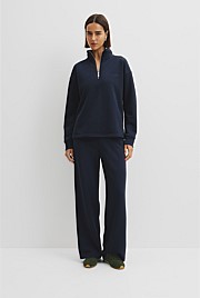 Australian Good Earth Cotton Zip Neck Sweat