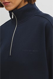 Australian Good Earth Cotton Zip Neck Sweat