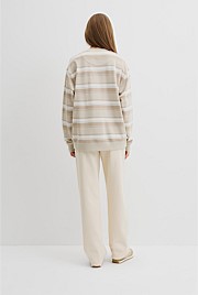 Australian Cotton Stripe Country Road Logo Sweat