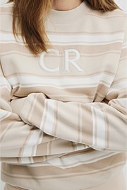 Australian Cotton Stripe Country Road Logo Sweat