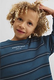 Organically Grown Cotton Stripe Long Sleeve Pique T-Shirt