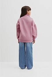 Australian Cotton Blend Sequin Half Zip Sweat
