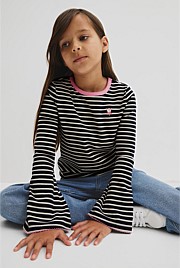 Rib Flare Sleeve Top