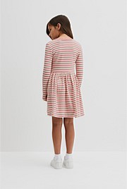 Long Sleeve Gathered Rib Dress