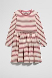 Long Sleeve Gathered Rib Dress
