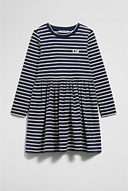 Long Sleeve Gathered Rib Dress